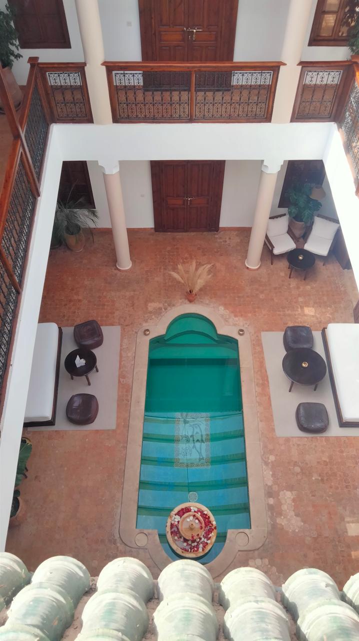 Renovated riad courtyard with plunge pool in Marrakech